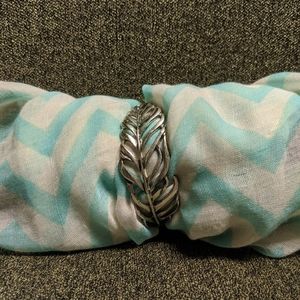 Maurice's Silvertone Feather Stretch Bracelet